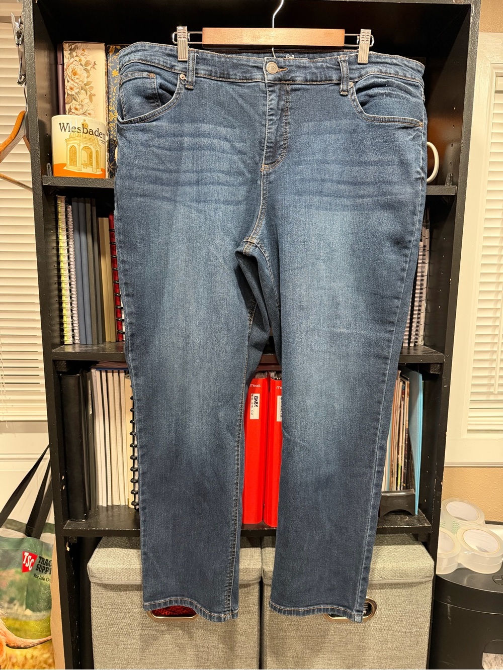 Terra & Sky Classic Straight Leg Dark Blue Jeans